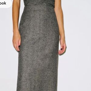 Reformation Lydia Skirt Charcoal Wool